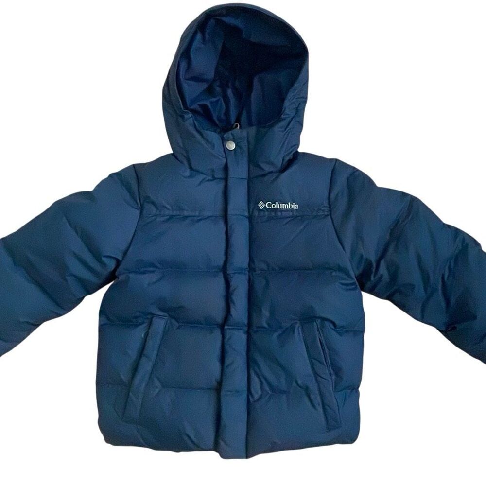 Columbia Navy Omni-Heat Thick Hooded Puffer Jacket Size XXS (4-5)